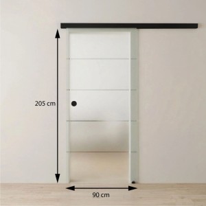 Doorlegro tolóajtó készlet EasySlide 65 tiszta üveg inox 205 cm x 90 cm