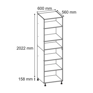 Oszlopszekrény 60 cm matt fehér