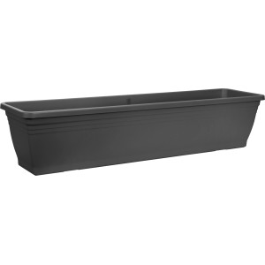 Antracit Florus Mediterran virágláda, 80 cm, újrahasznosított műanyagból.