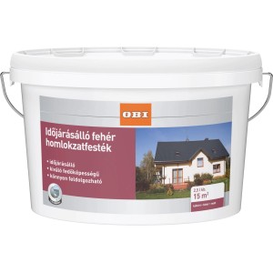 Vödör fehér homlokzatfesték, kültéri használatra alkalmas.