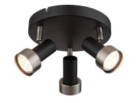 Rábalux Konrad beltéri mennyezeti spot lámpa matt fekete GU10 3xMAX50W IP20