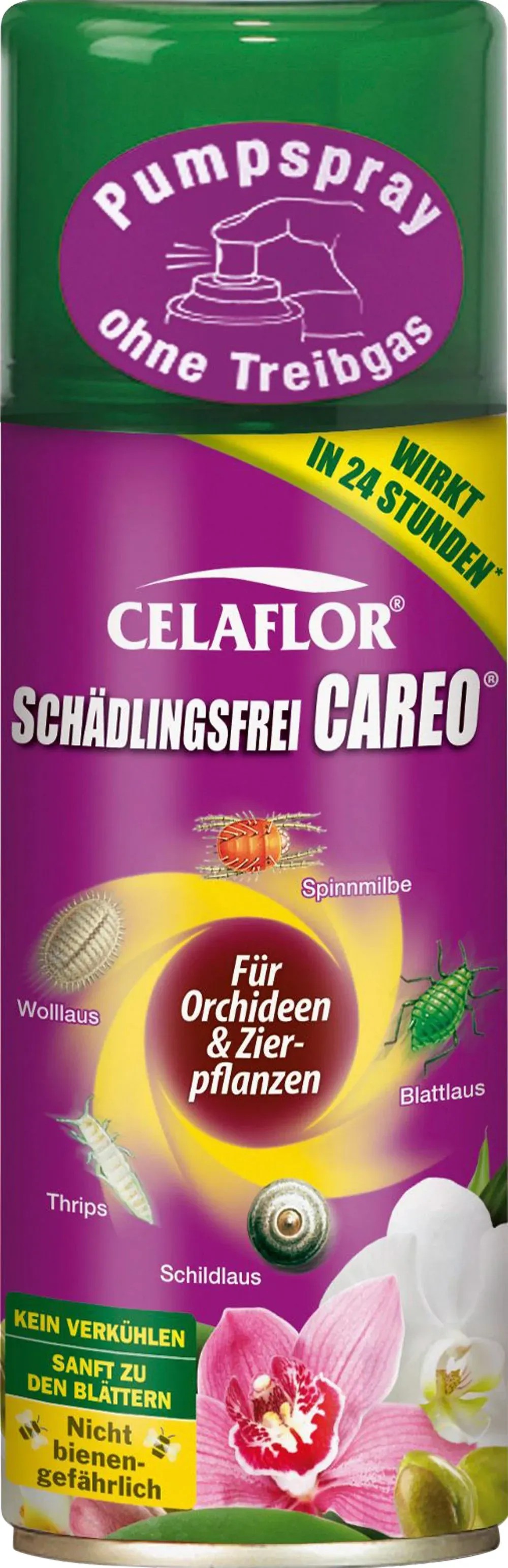 CELAFLOR Schädlingsfrei CAREO Zierpflanzenspray – 3 X 800 Ml, Gegen Saugende & Beißende Schädlinge
