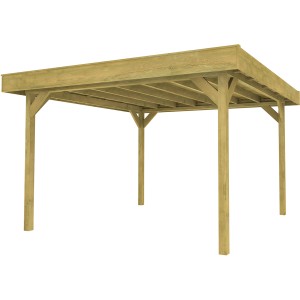 Weka 657 kerti pergola természetes fából, lapos tetővel, 262x262 cm.