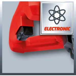 Közelkép az Einhell TC-MX 1200 E festék- és habarcskeverőről elektronikus fordulatszám-szabályozással.