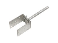 Bebetonozható U alakú oszloptalp 81 és 151 mm között állítható szélességű Bebetonozható U alakú oszloptalp 81 és 151 mm között állítható szélességű