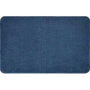 Sötétkék baliv fürdőszobaszőnyeg (50x80 cm) poliészterből, fürdőszobai szőnyeg.