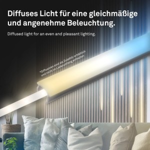 Briloner LED szalag kiegészítő készlet panelekhez, dimmelhető, színhőmérséklet-váltással (CCT).