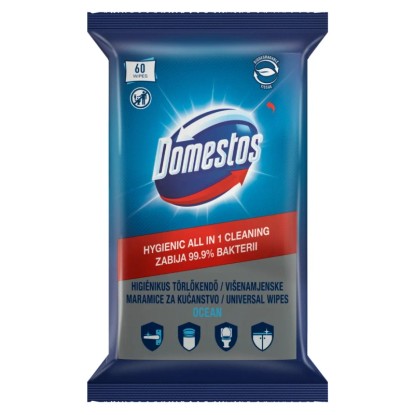 Domestos fertőtlenítő törlőkendő Ocean 60 db