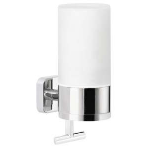 Tesa Elegaant króm szappanadagoló, falra szerelhető, matt üveg tartály, időtálló design.