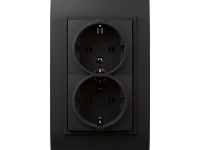 Vilma 2-es csatlakozóaljzat mattfekete