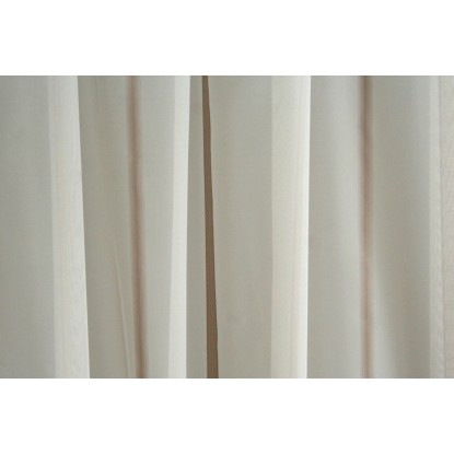 Fényáteresztő voile fügöny 12325/10 barna csíkos 180 cm magas méteráru