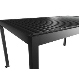 Biohort Pergola, 5x3m, sötétszürke metál. Lamellás teraszfedés árnyékoláshoz.