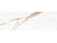 Ceramika Color Calacatta Gold Hexagon rektifikált fényes 3D megjelenésű dekor fa
