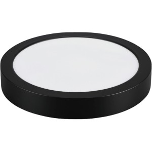 Kerek LED beépíthető lámpa fekete kerettel.