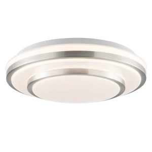 Modern Nivaro LED mennyezeti lámpa ezüst/fehér színben, Ø 29,3 cm. Ideális lakóterekbe.