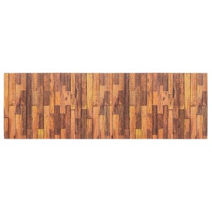 Többszínű Wenko Lambris fürdőszobaszőnyeg (65x200 cm) fa hatású műanyagból.