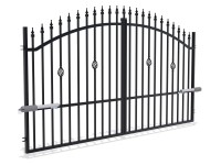 Kétszárnyú kapu Flora automata nyitóval horganyzott 300 cm x 160 cm fekete