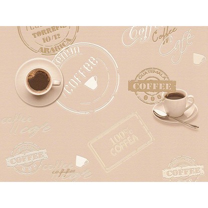 A.S. Creation Faro 4 strukturált profiltapéta Kávé minta barna alapon FSC