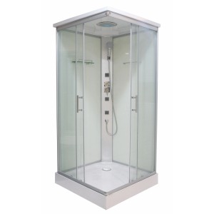 Sanotechnik Twist komplett zuhanykabin, 80x80x210 cm fej-, kézi zuhannyal és masszázsfúvókákkal.