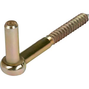 Sárga horganyzott becsavarható pánt, 120 mm, csavarmenettel és csappal kapupántokhoz.