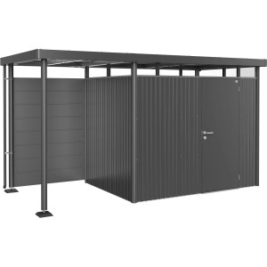 Biohort hátsó fal oldalsó tetőhöz H2-H5, sötétszürke metál, kerti házak tartozékaként.