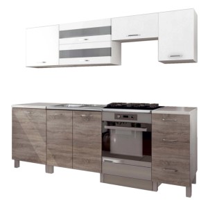 Modern II konyhabútor 240 cm fehér - tölgy