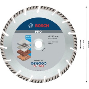 Bosch gyémánt vágótárcsa 230 mm, 22/23 mm furat. Univerzális sarokcsiszolóhoz, vág beton, falazat.