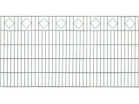 Kétrudas hálós dekor-kerítéspanel csúcsára állított négyszög sor zöld Kétrudas hálós dekor-kerítéspanel csúcsára állított négyszög sor zöld