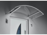 Ívelt előtető LED-es világítással rozsdamentes acél hatású/átlátszó Ívelt előtető LED-es világítással rozsdamentes acél hatású/átlátszó