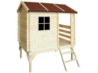 Timbela fa játszóház M501B lábakon létrával és faablakkal Timbela fa játszóház M501B lábakon létrával és faablakkal