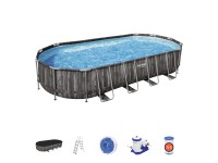 Bestway Eden medence szett 732 cm x 366 cm x 122 cm fahatású design Bestway Eden medence szett 732 cm x 366 cm x 122 cm fahatású design