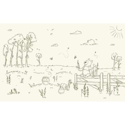 Komar nemszőtt fotótapéta Disney Winnie the Pooh Bee At One With Nature bézs
