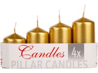 Adventi gyertya lépcsős négy darabos arany színben