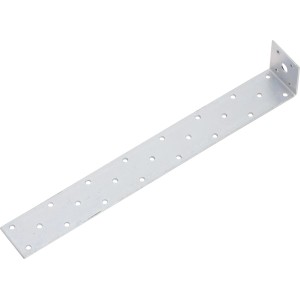 Horganyzott lapos acél horgony, 285 mm, fa szerkezetekhez, lyukakkal.