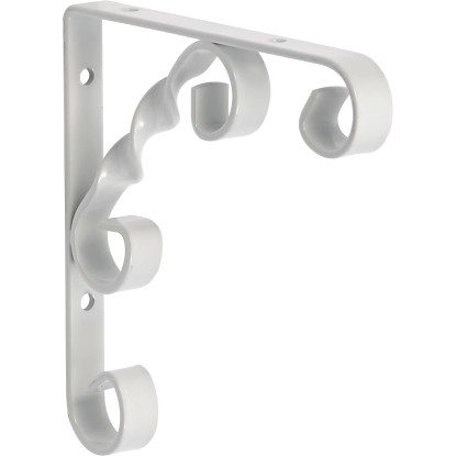 Fémkonzol csavart fehér 15 cm x 28 cm