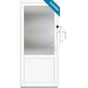 K 100-88 műanyag mellékbejárati ajtó fehér 88 cm x 198 cm jobbos kivitel kilincs