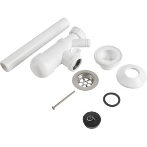 Prevex Preloc Szifon Ø 32 mm, fekete, gumidugóval és mosógép csatlakozással.