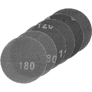LUX Comfort hálós csiszolókorong készlet, 6 részes, Ø 125 mm, K60, K120 és K180 szemcsézetű, rezgőcsiszolókhoz.
