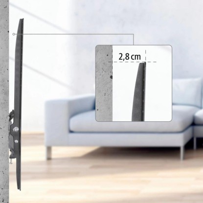 Hama dönthető TV fali tartó 81-165cm-es TV-khez, kis, 2,8cm-es faltávolsággal.