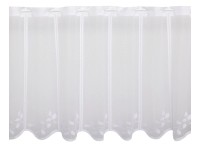 Vitrázsfüggöny V1003 45 cm magas fehér levélmintás méteráru