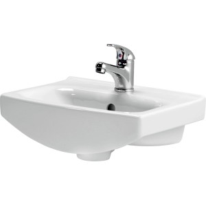 Fehér t.b.t. kézmosó csapteleppel vendég WC-hez.
