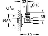 Grohe sarokszelep 1/2