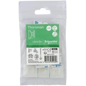 Schneider Electric Thorsman öntapadó talpak, 28x28mm, fehér, 10 db-os csomag kábelkötegelőkhöz.