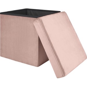 Rózsaszín összecsukható zsámoly Blush Bordeaux (38 cm) levehető fedéllel a tároláshoz.