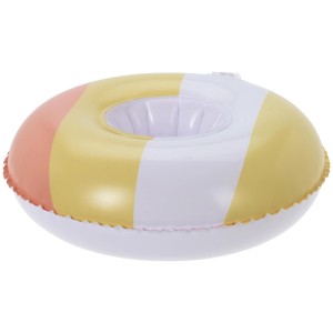 Felfújható PVC pohártartó Ø 22 cm csíkos mintával, különböző nyári színekben.