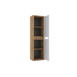 NOBU Magas szekrény kb. 40 x 139 x 29 cm 2 ajtóval arany tölgy/fehér magasfényű
