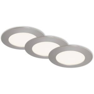 Briloner LED süllyesztett lámpák 3 részes készlet, matt nikkel, semleges fehér fény.
