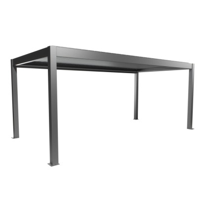 Biohort Pergola 6x3 m kvarc szürke-metál színben, modern teraszfedés lamellákkal.