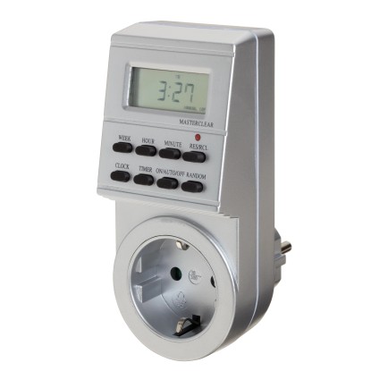 OBI időzítő digitális heti 128 kapcsolási lehetőséggel ezüst