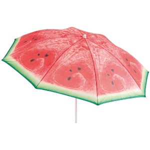 Erkélyi napernyő Fruits, Ø 160 cm, görögdinnye mintával és push-up mechanizmussal.